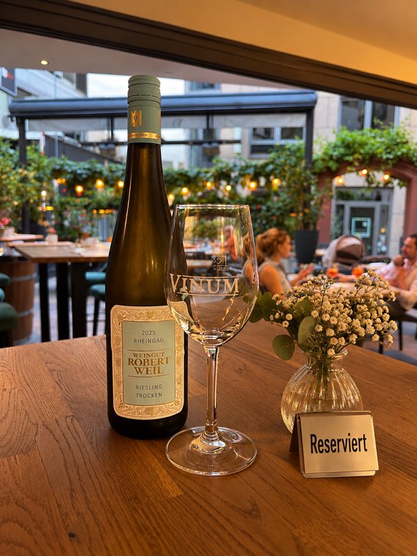 Riesling aus dem Rheingau im Sommergarten von Vinovum